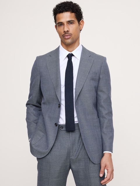 VESTE DE COMPLET RAFFINÉE DE COUPE ÉTROITE EN LAINE ITALIENNE RESPIRANTE
