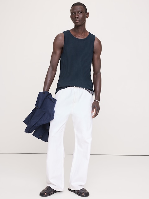 CAMISOLE EN COTON EXTENSIBLE CÔTELÉ