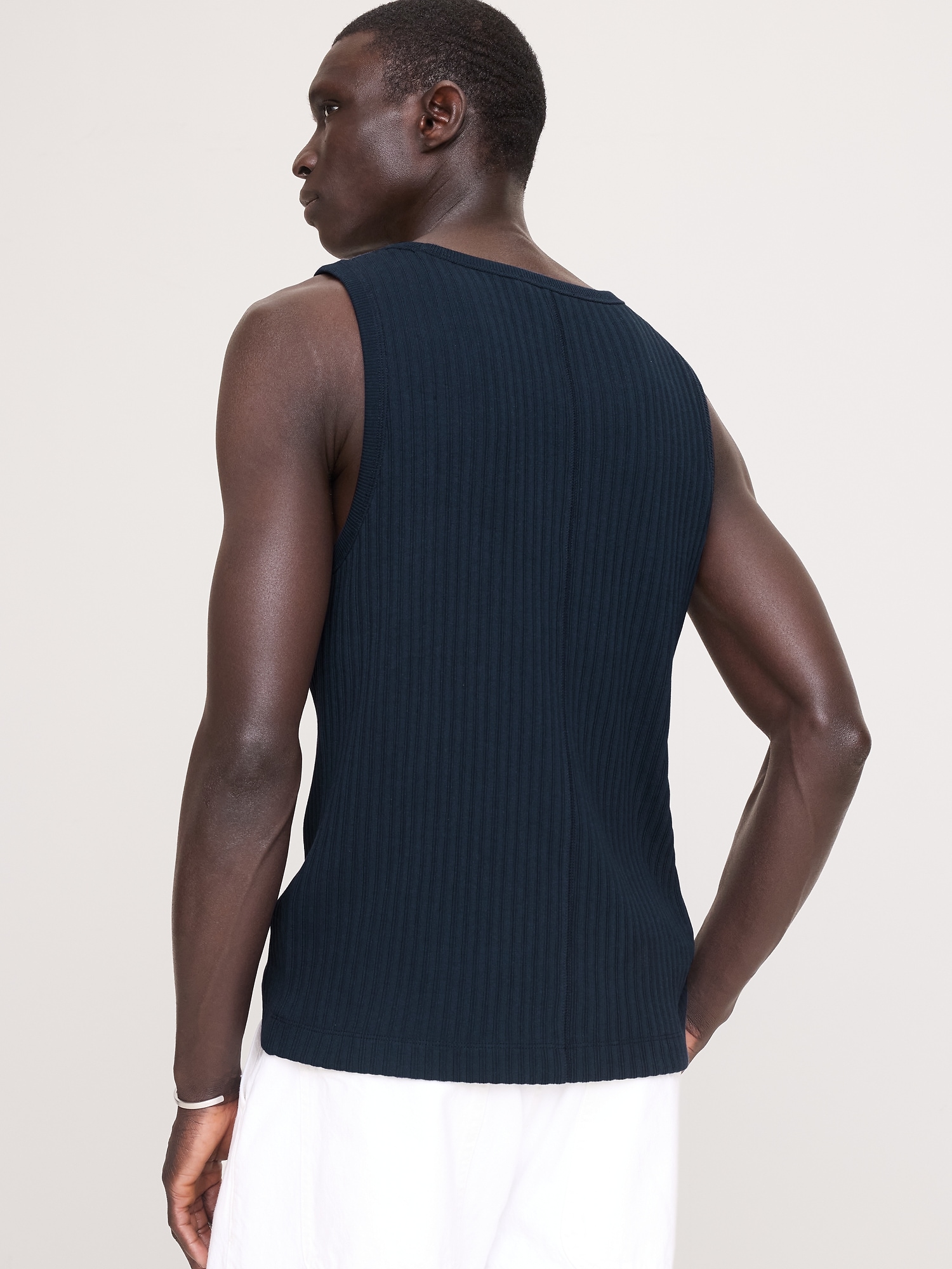 Image number 2 showing, Ribbed Stretch-Cotton Tank