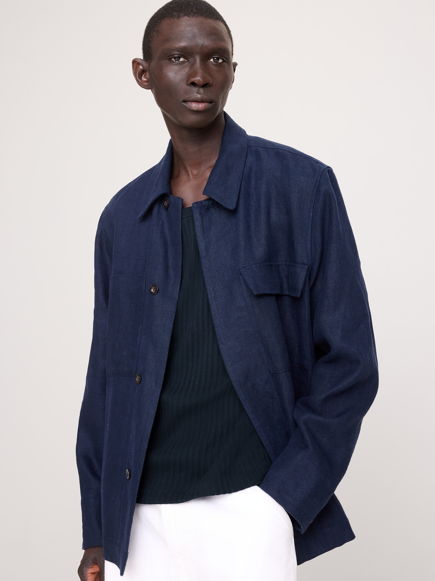 Image number 3 showing, Ribbed Stretch-Cotton Tank