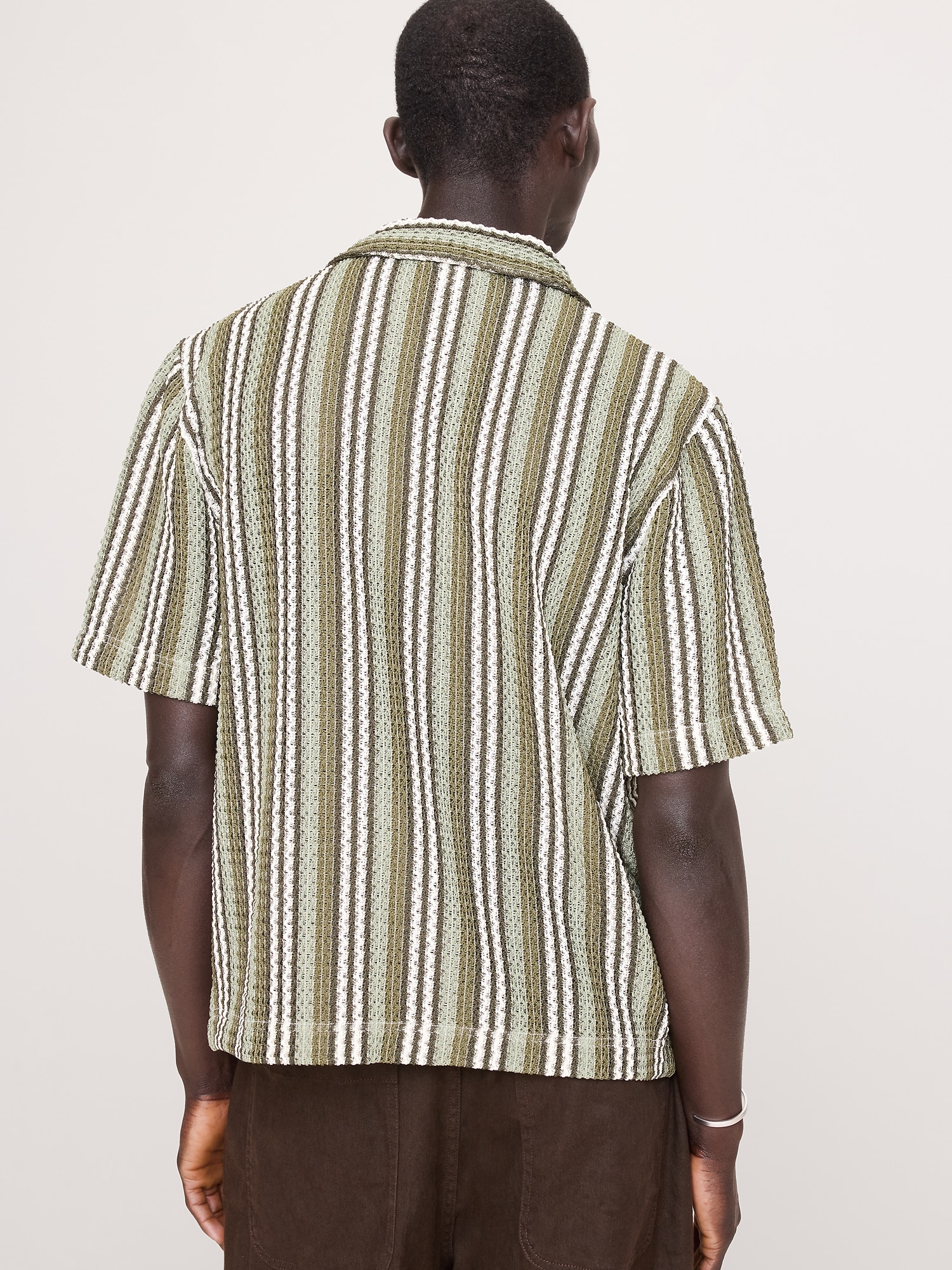 Image number 2 showing, Crochet Stripe Resort Shirt