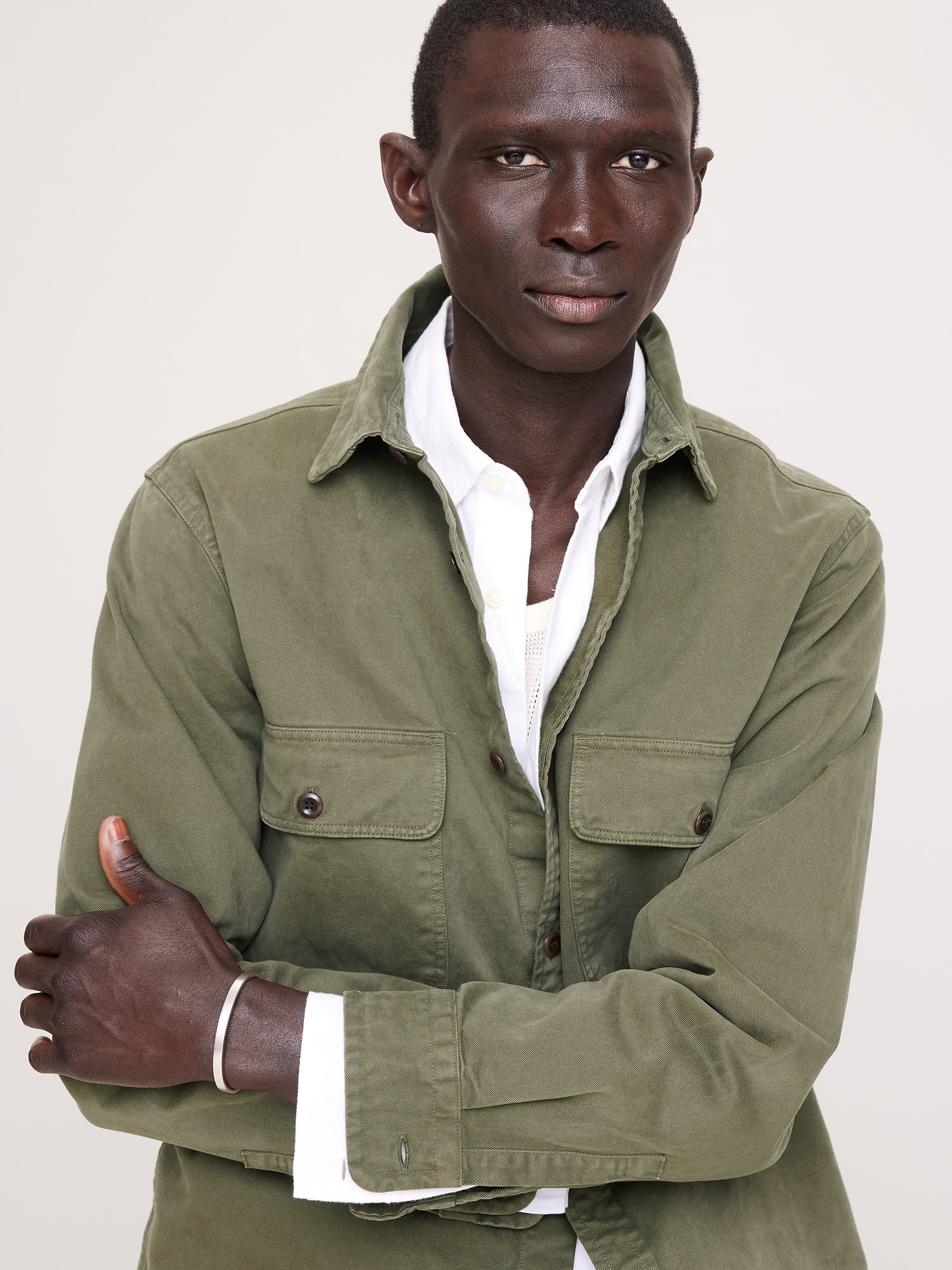 L'image numéro 7 présente Surchemise en sergé de coton