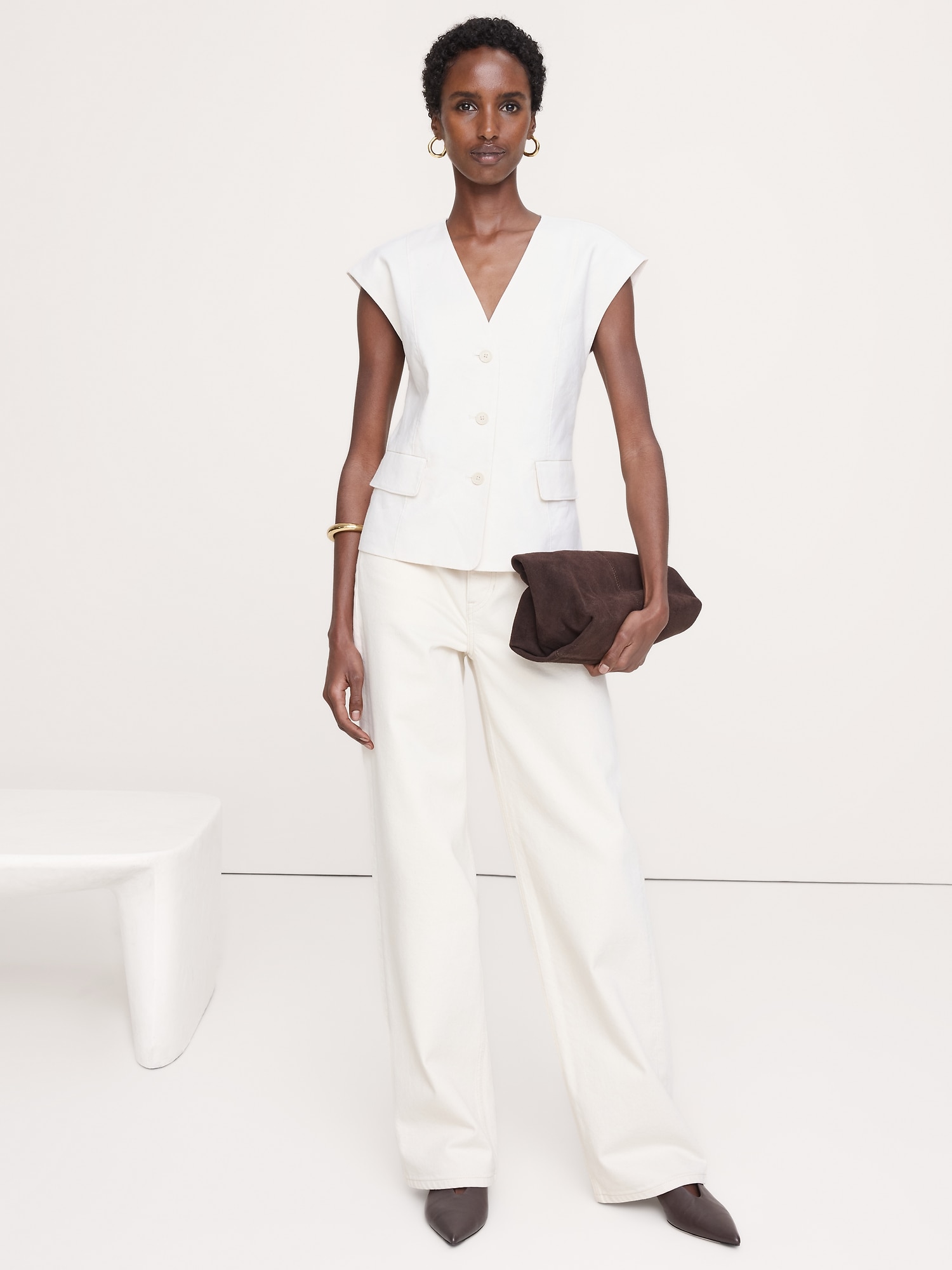 Image number 1 showing, Stretch Linen-Viscose Vest