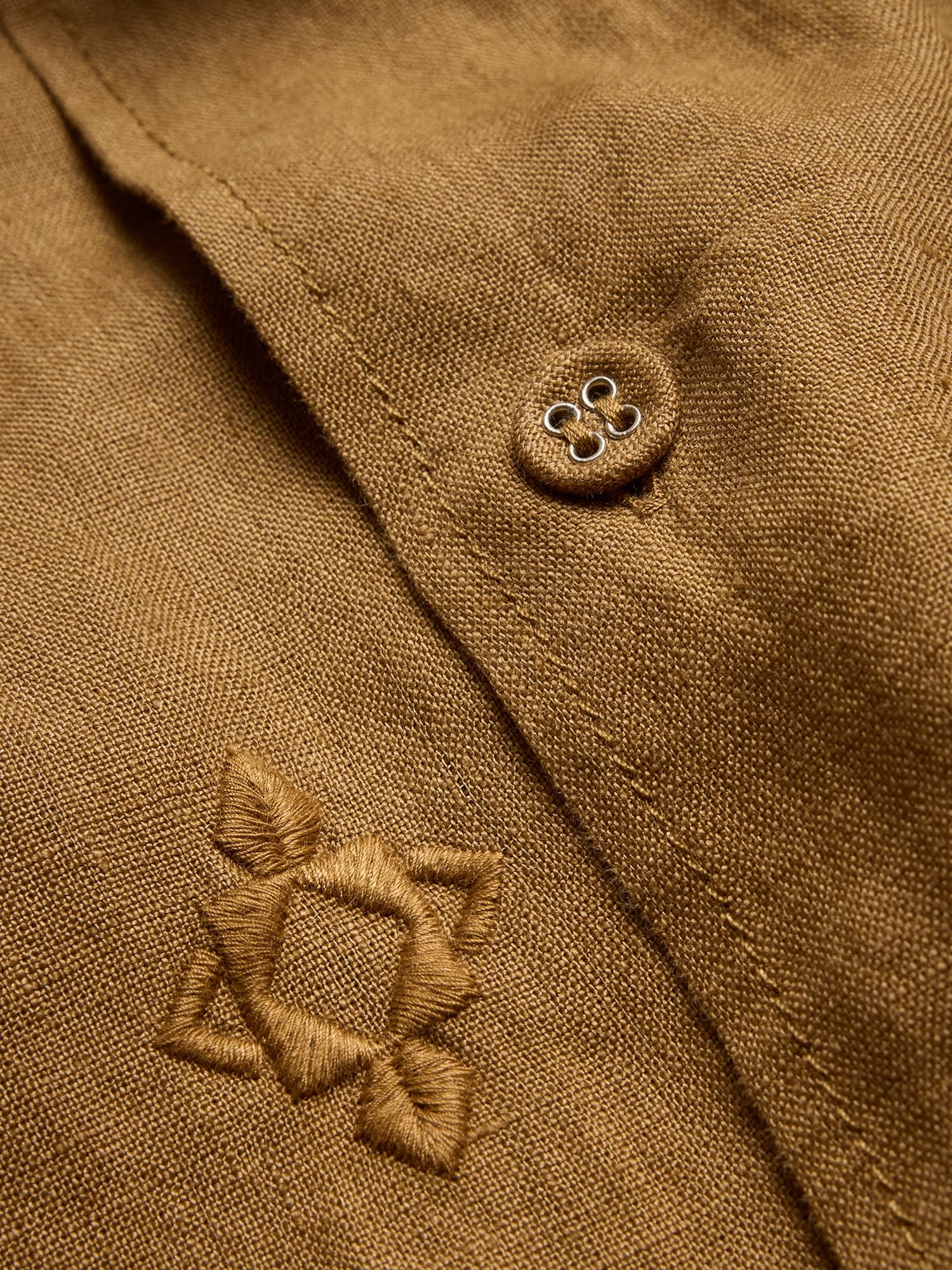 Image number 2 showing, Relaxed-Fit Embroidered Linen Long-Sleeve Resort Shirt