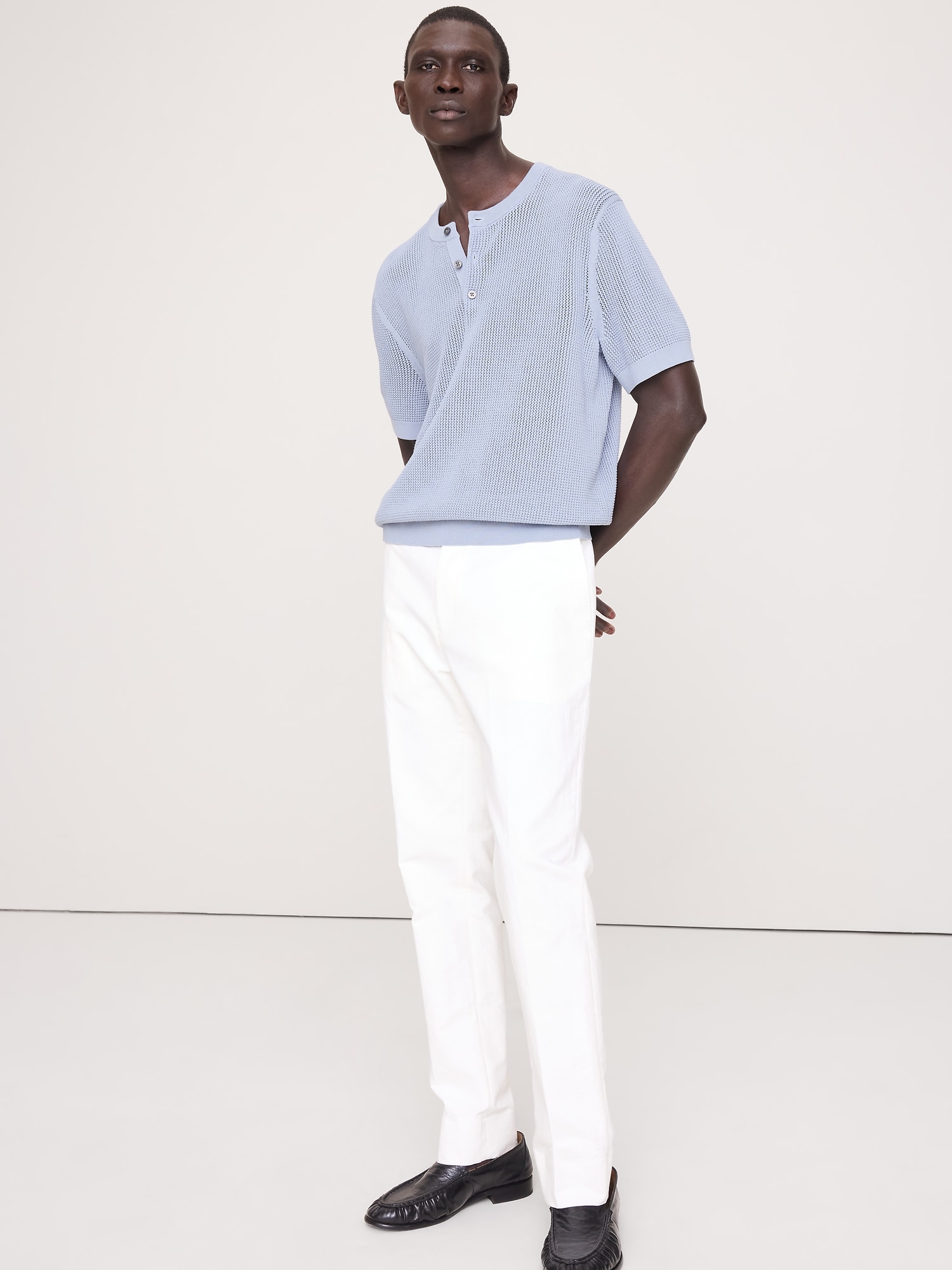 Image number 1 showing, Cotton-Silk Henley T-Shirt