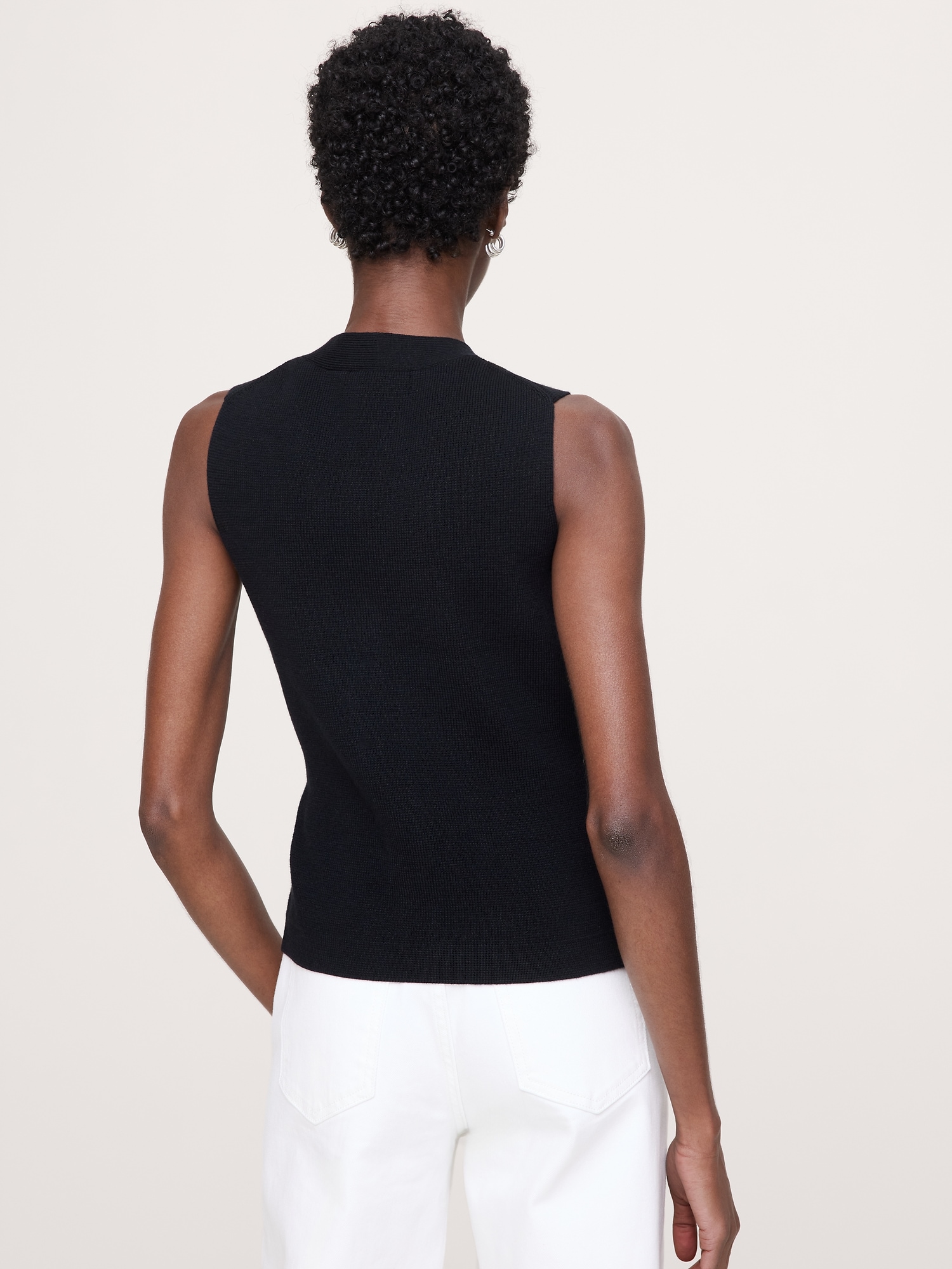 L'image numéro 3 présente Gilet en mélange de coton et soie pied d’alouette