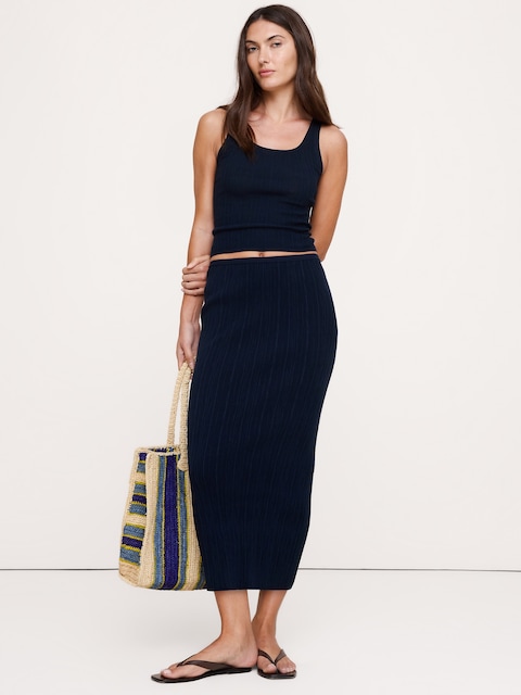 JUPE LONGUE EN TRICOT FROISSÉ