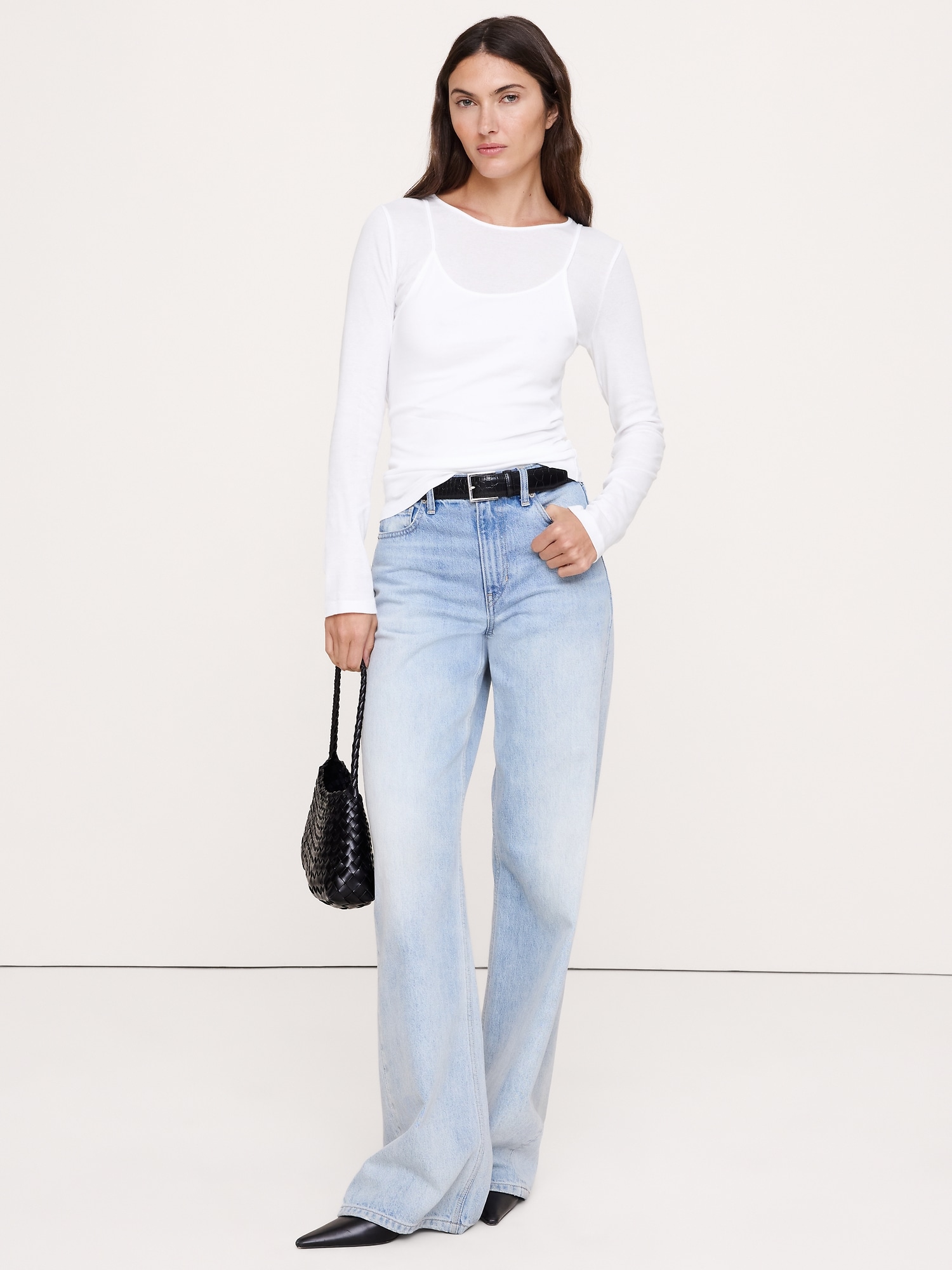 L'image numéro 1 présente T-shirt à manches longues en coton léger double épaisseur