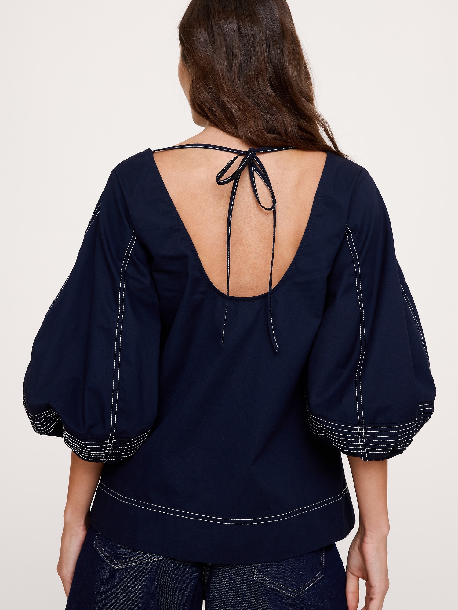Image number 6 showing, Cotton Scoop-Back Top