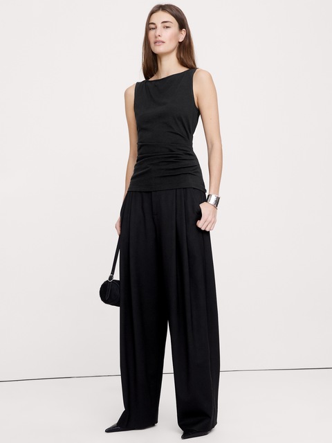 CAMISOLE FRONCÉE SUR LE CÔTÉ EN COTON RÉTRO