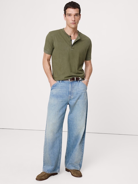 T-SHIRT HENLEY CLASSIQUE EN COTON FLAMMÉ