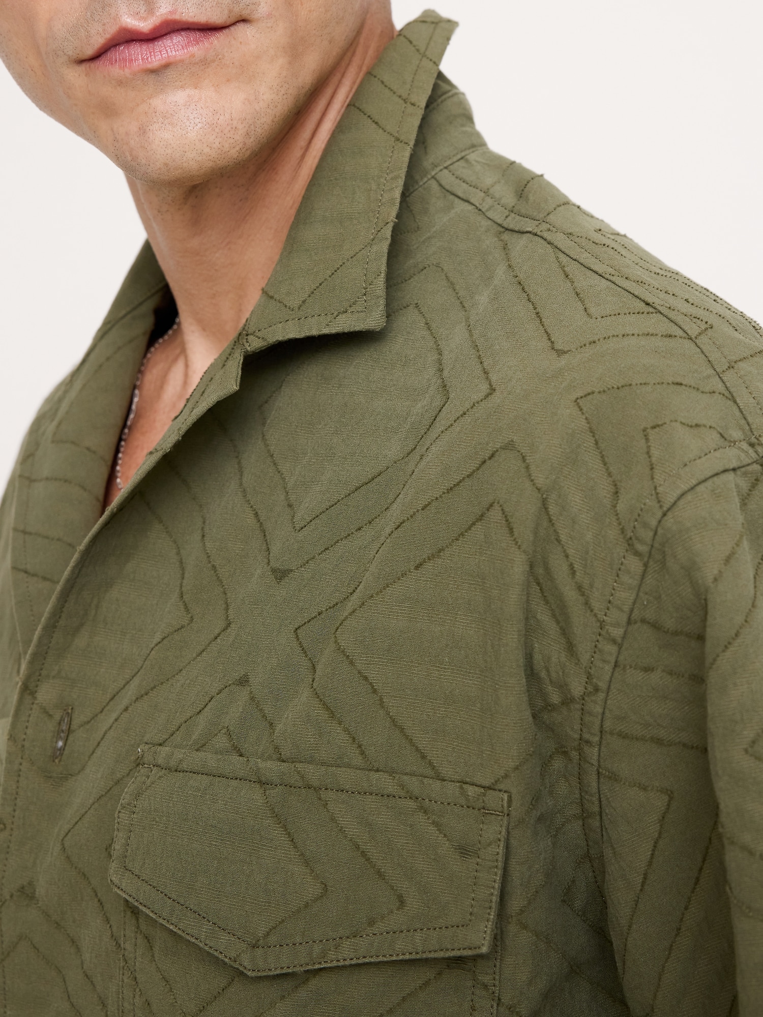 Image number 6 showing, Relaxed-Fit Cotton Jacquard Resort Shirt