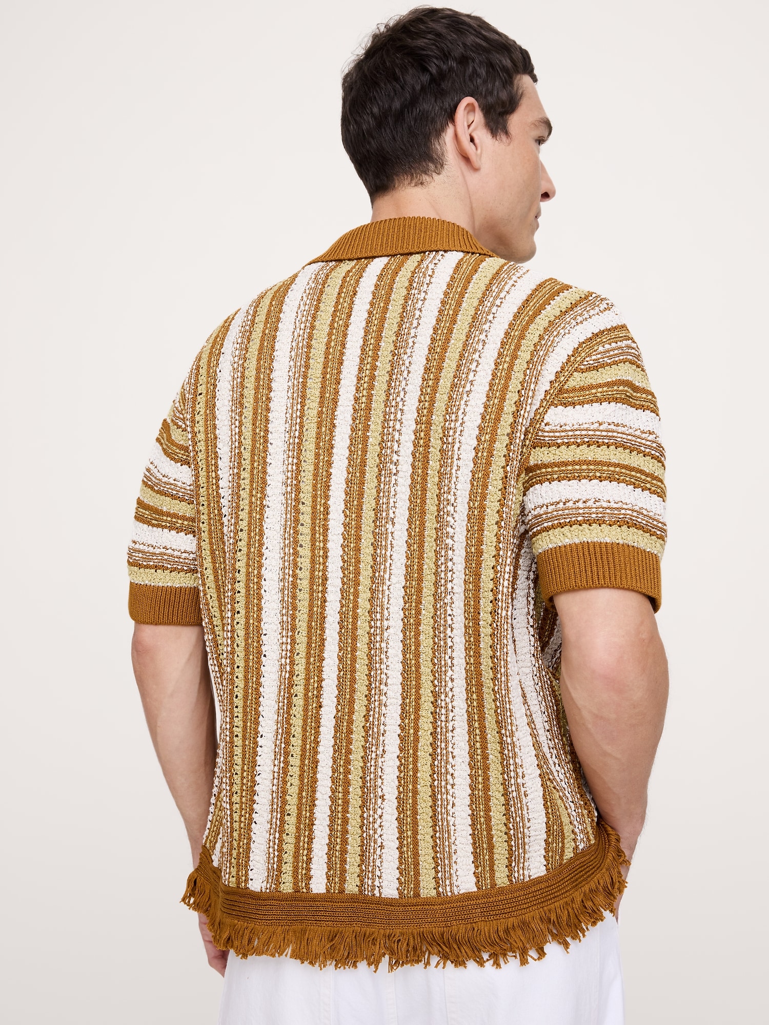 Image number 2 showing, Fringe Cotton Polo Cardigan