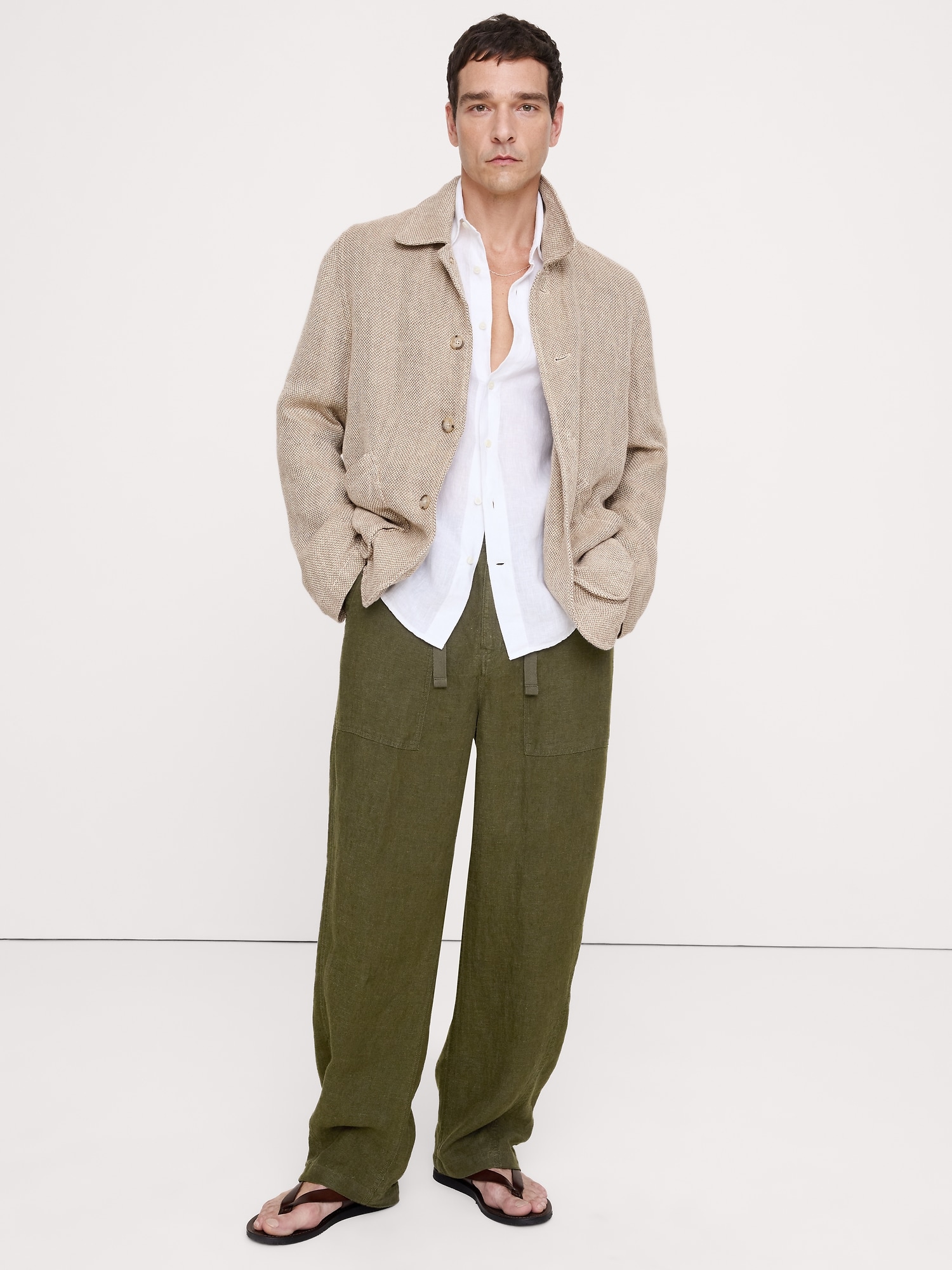 Image number 1 showing, Relaxed Linen Utility Beach Pant