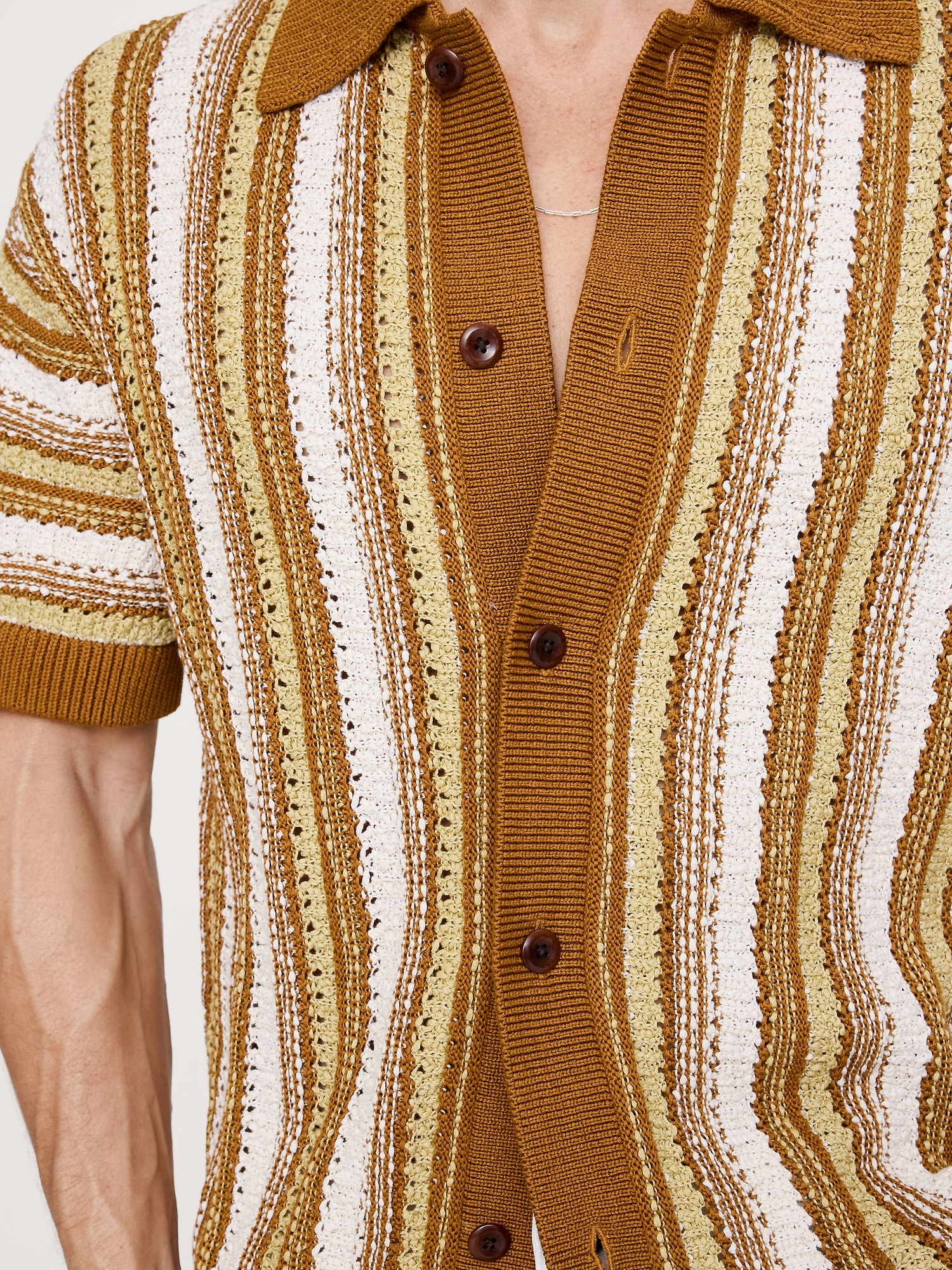 Image number 6 showing, Fringe Cotton Polo Cardigan