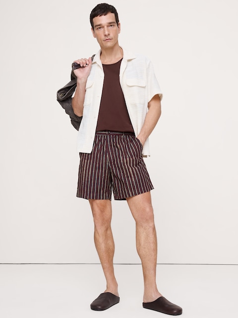 SHORT ESCALE EN COTON À TAILLE EXTENSIBLE, 18 CM