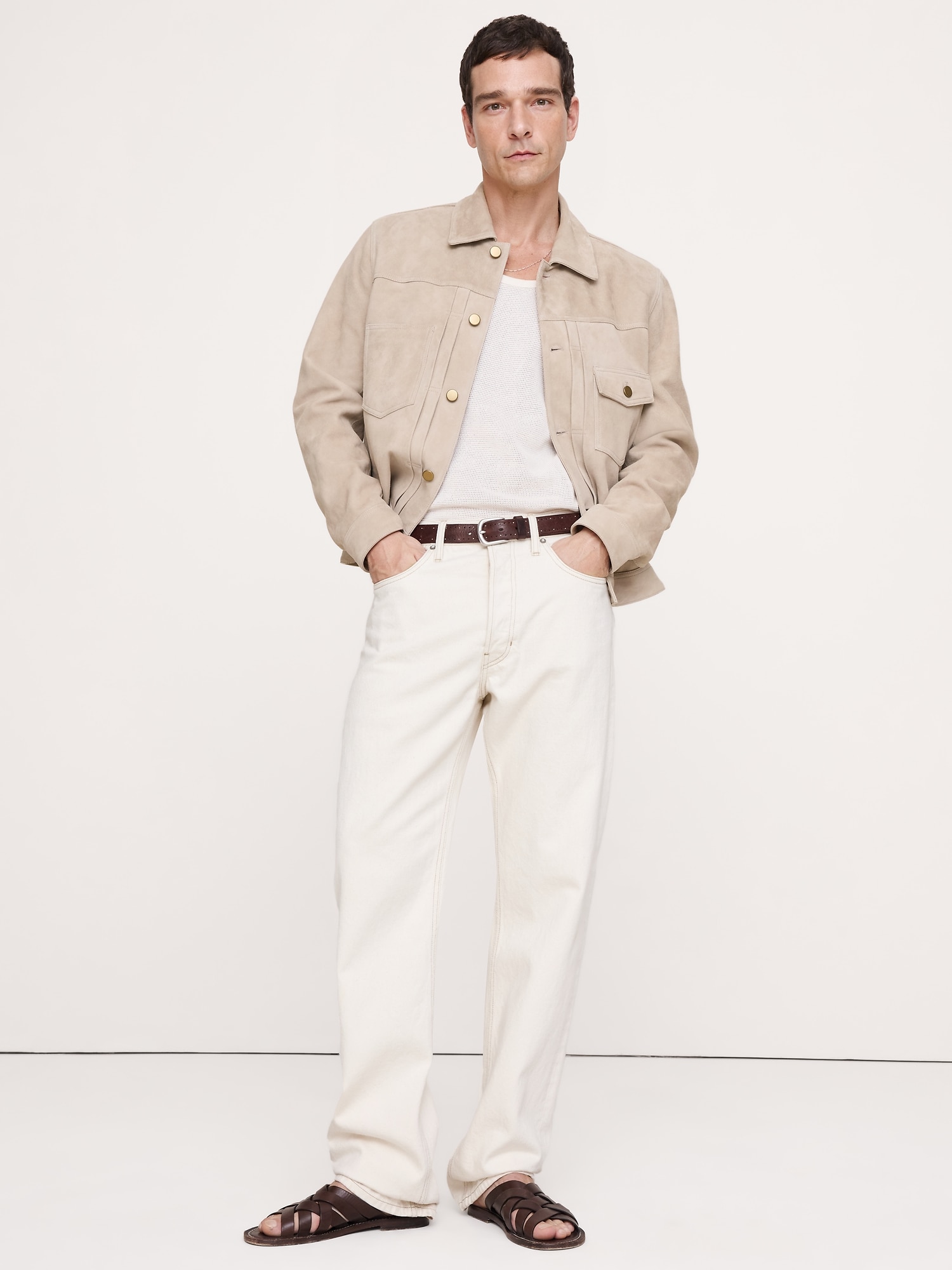 Image number 4 showing, Suede Trucker Jacket