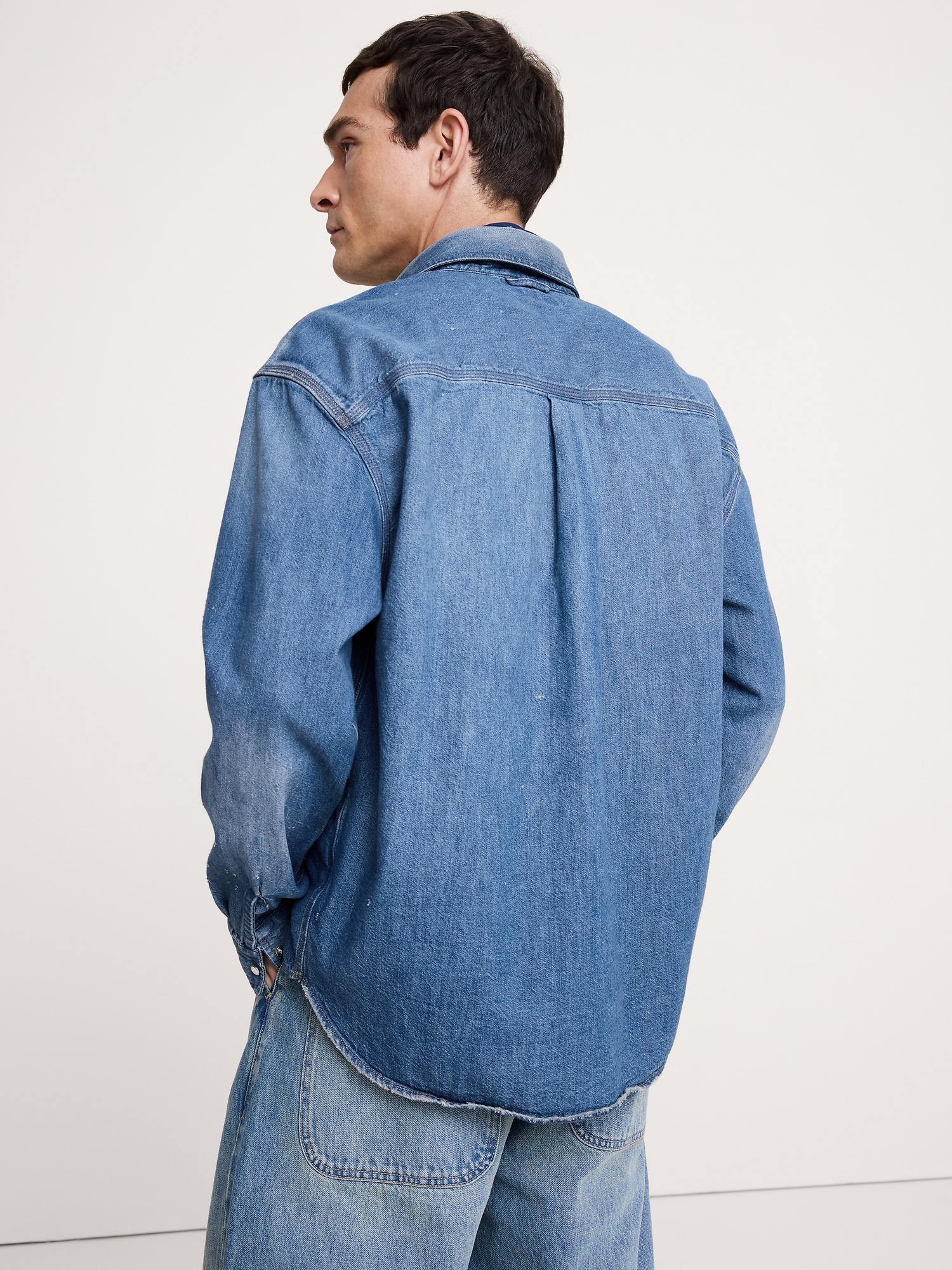 Image number 2 showing, Relaxed-Fit Denim Shirt with Snaps