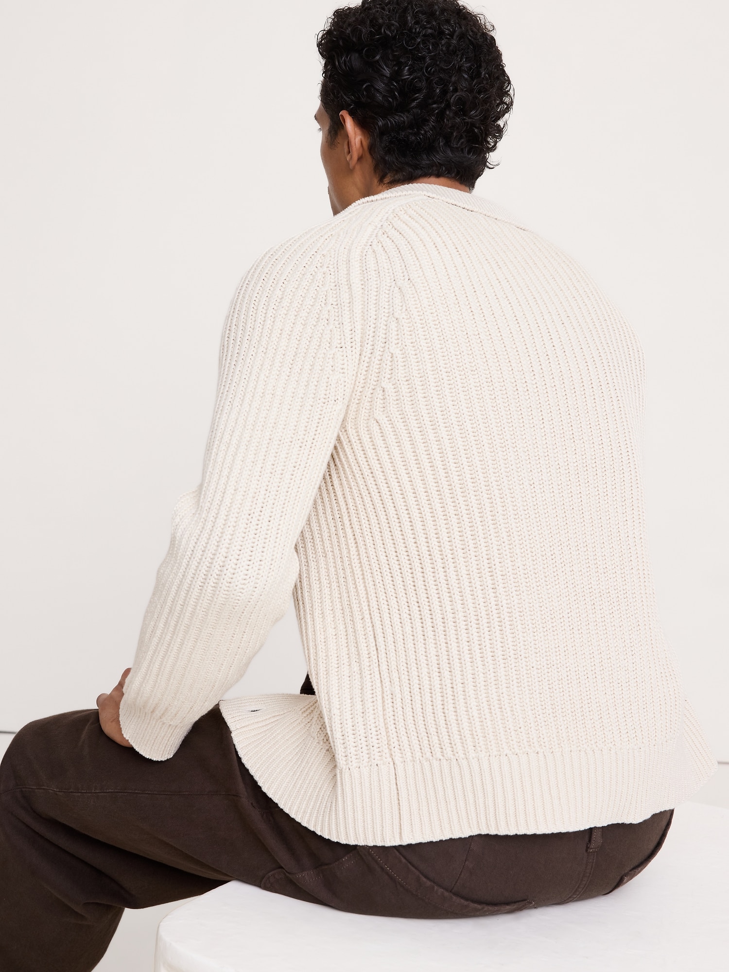 Image number 2 showing, Cotton Ribbed Polo Cardigan