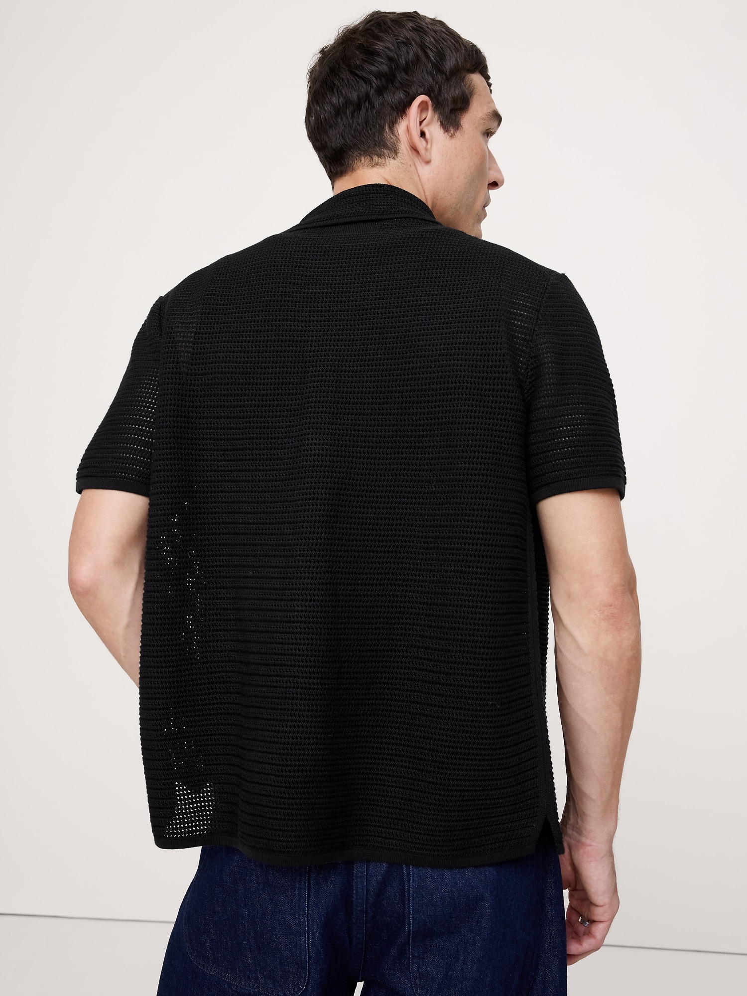 L'image numéro 2 présente Cardigan polo en coton à mailles