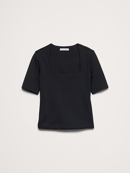 L'image numéro 4 présente Haut extensible à effet sculptant à encolure carrée