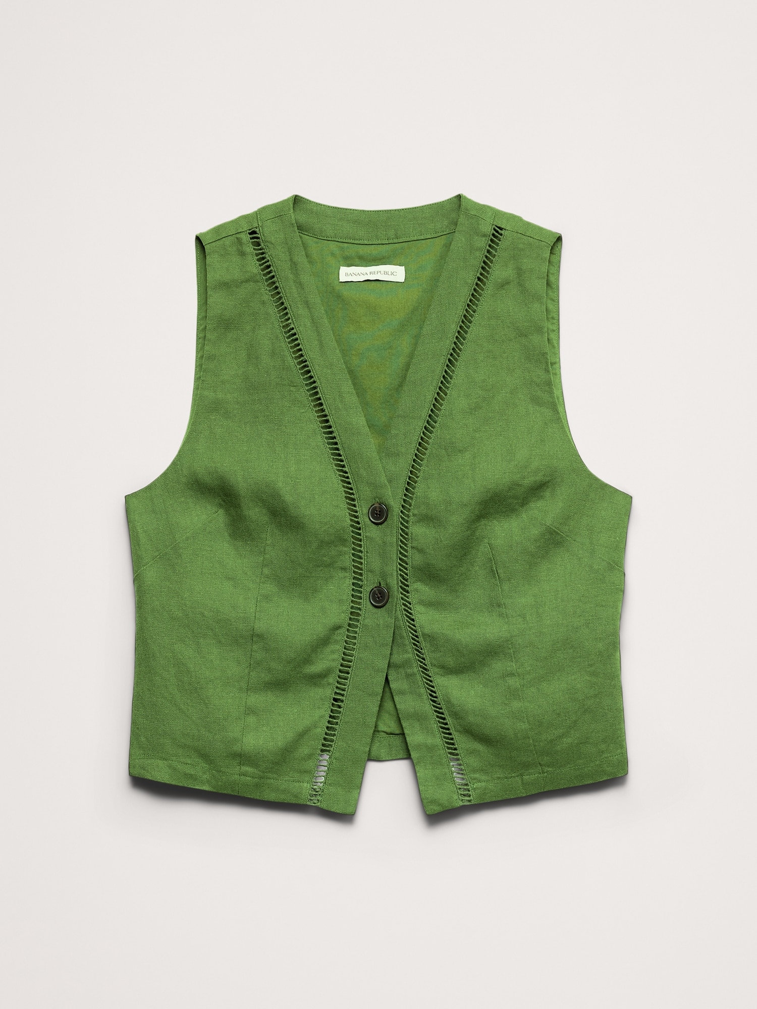 Image number 8 showing, Linen Lace-Trim Vest