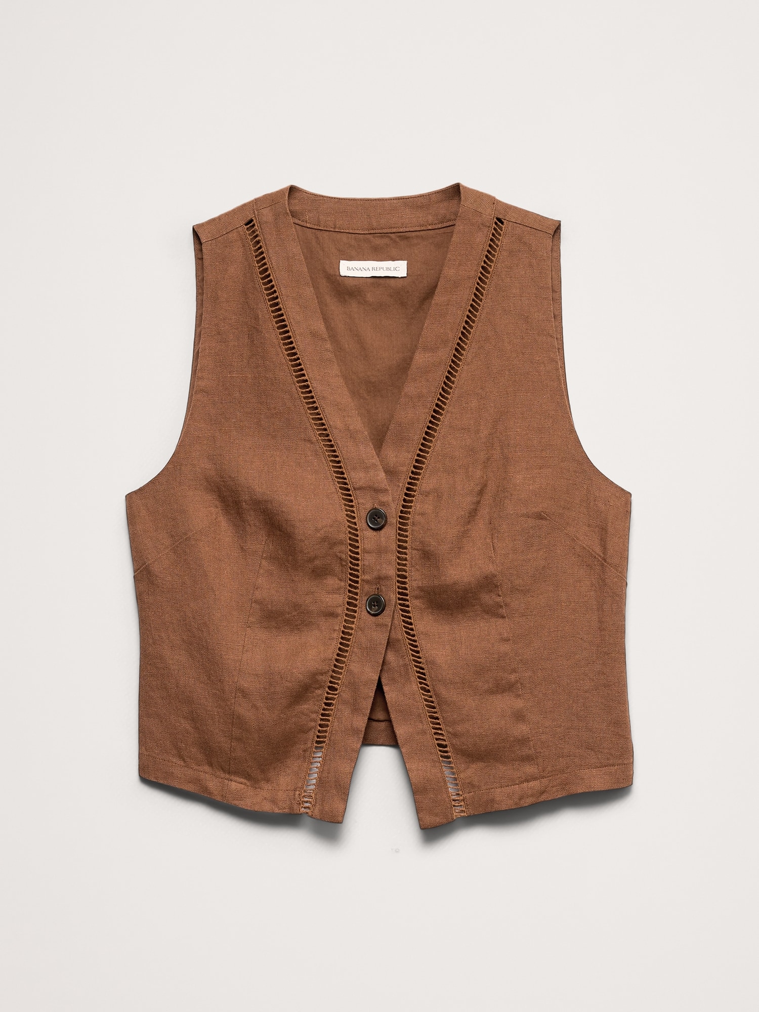 Image number 5 showing, Linen Lace-Trim Vest