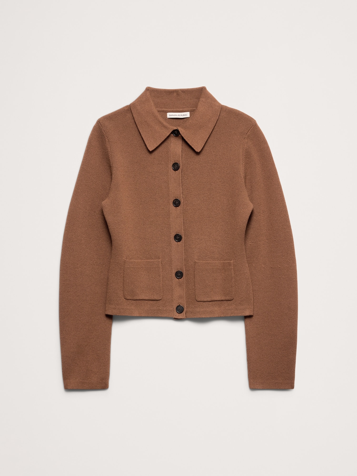 L'image numéro 5 présente Cardigan polo en coton et soie pied d'alouette