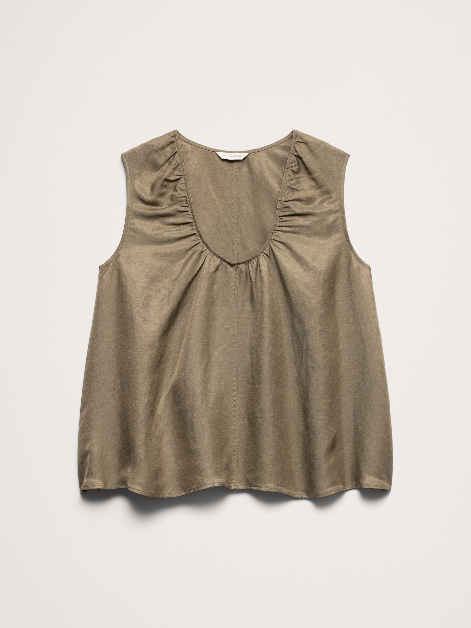 Image number 4 showing, Viscose-Linen Scoop-Neck Tank