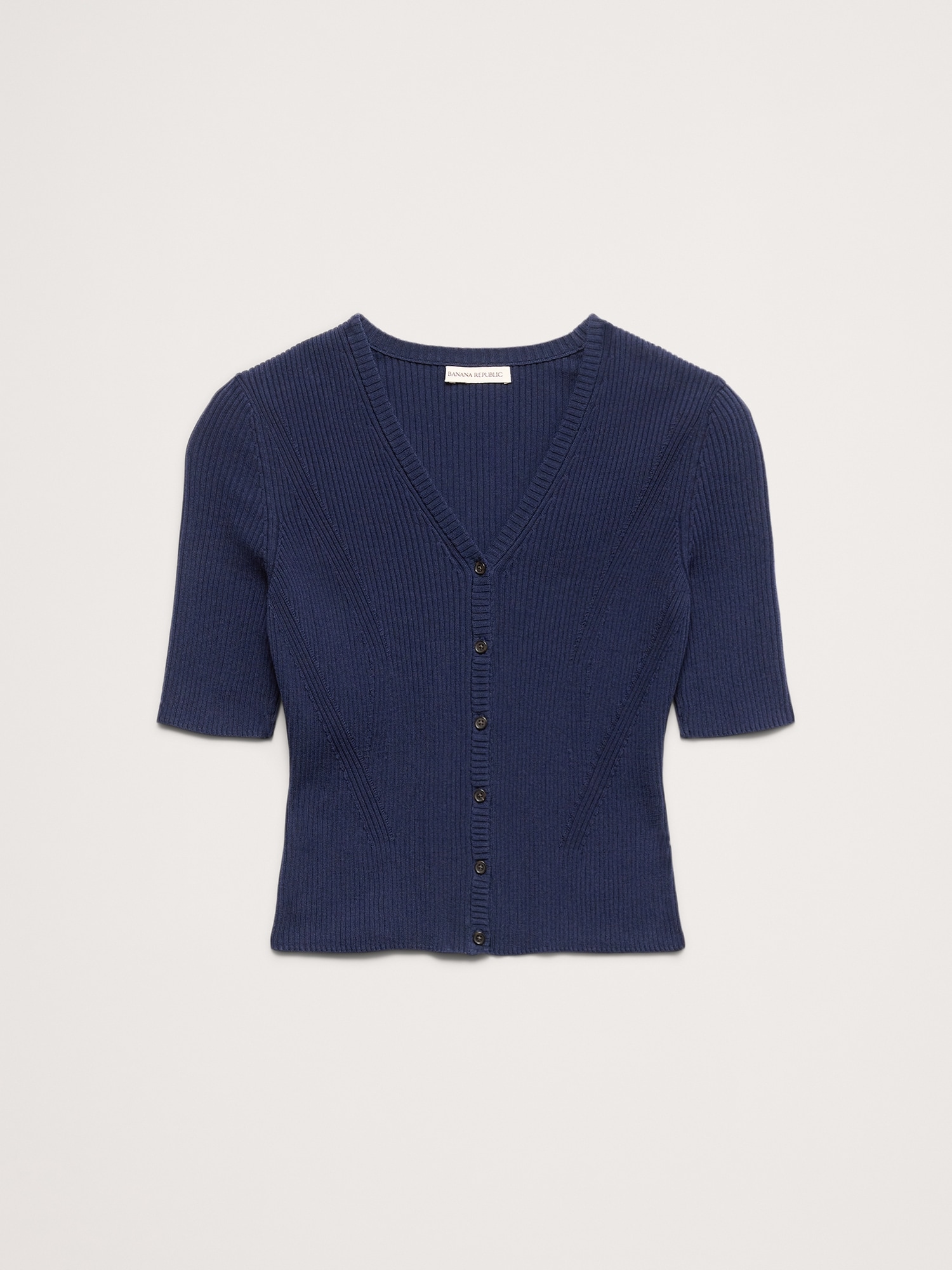 Image number 5 showing, Ribbed Cotton Cropped Cardigan