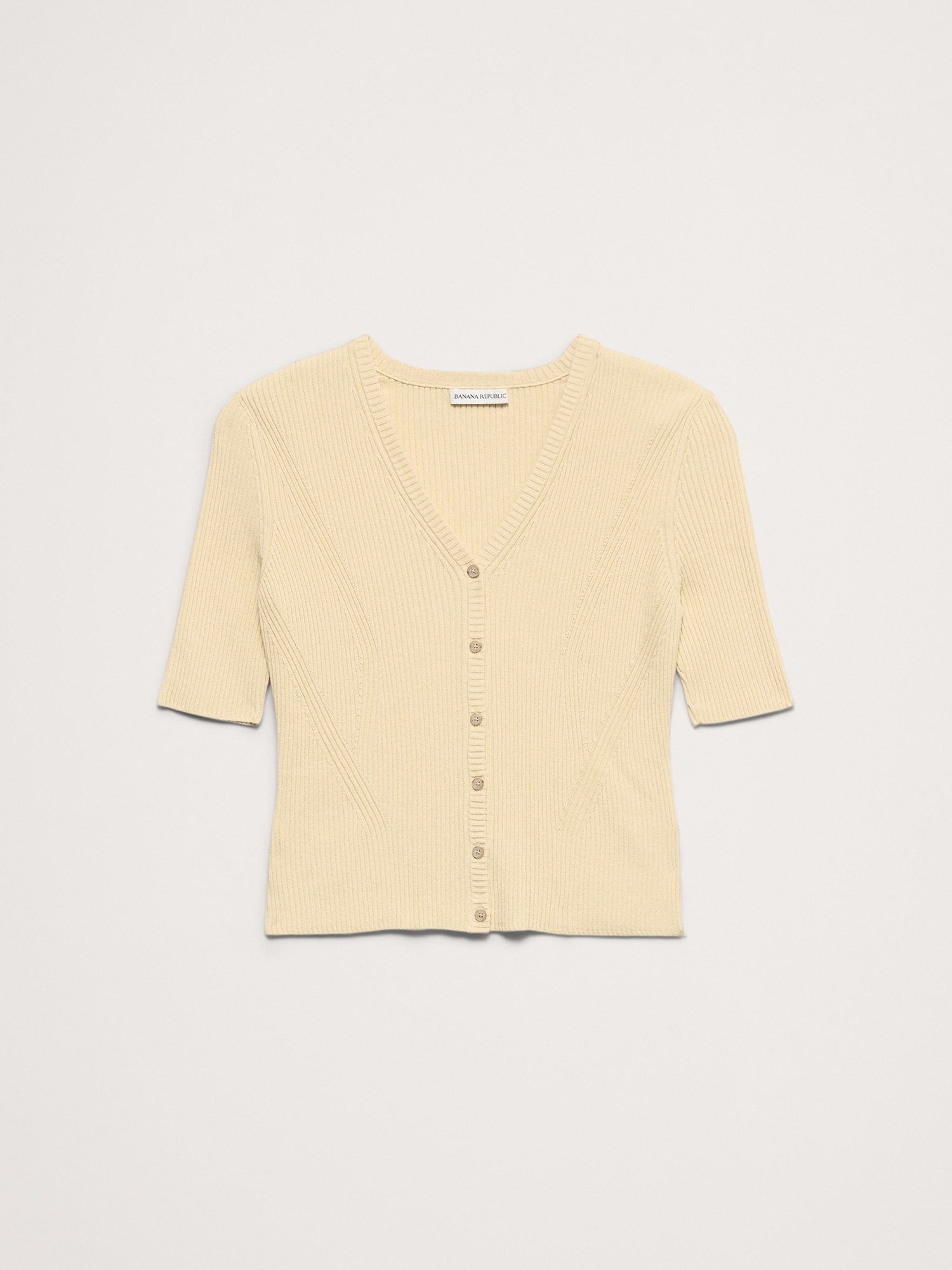 Image number 6 showing, Ribbed Cotton Cropped Cardigan