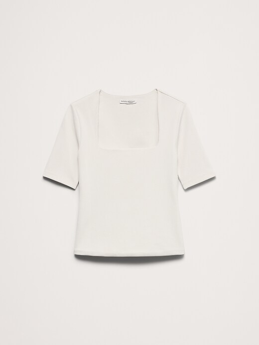 L'image numéro 5 présente Haut extensible à effet sculptant à encolure carrée