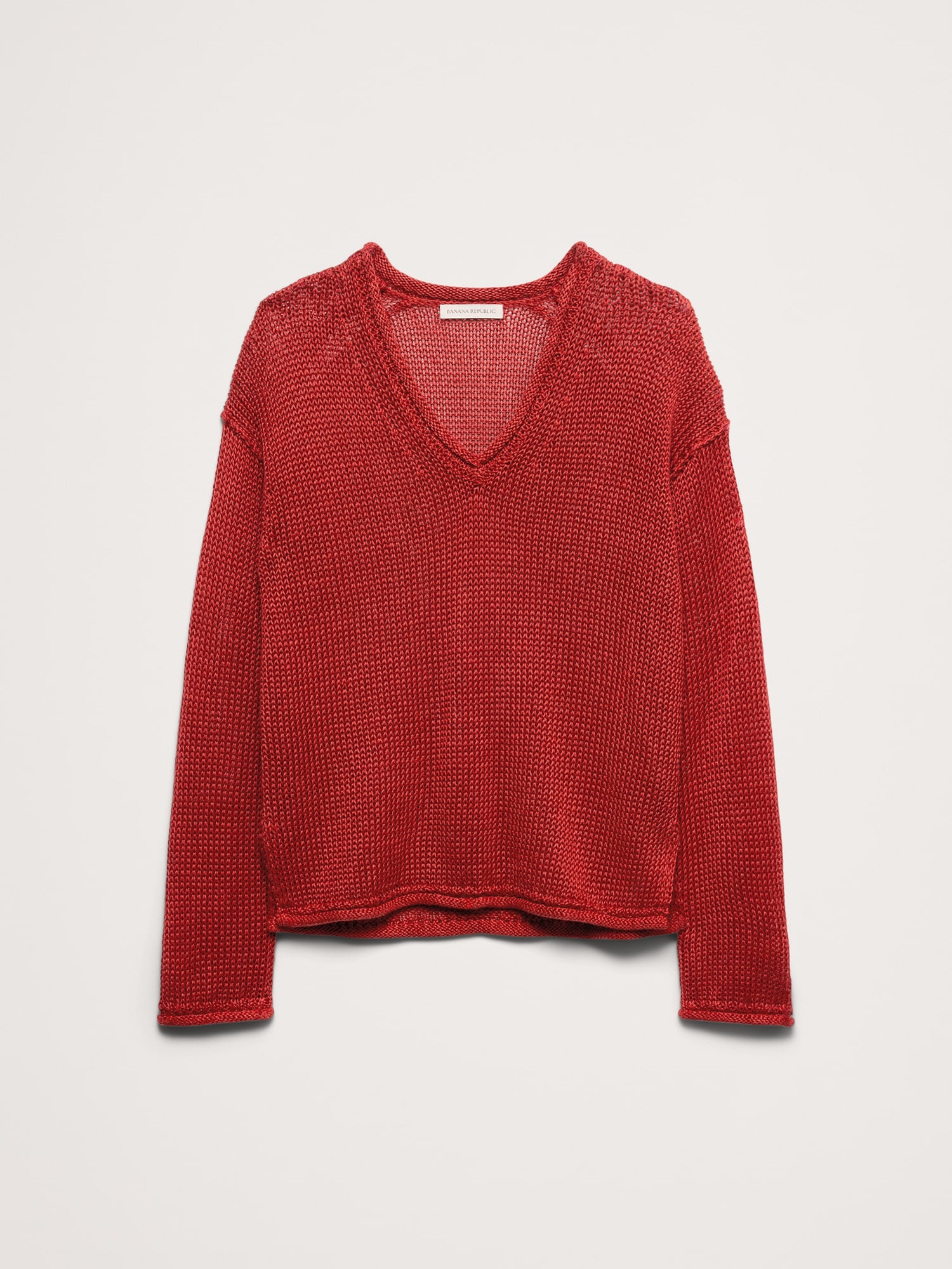 Image number 3 showing, Heirloom Linen V-Neck Sweater