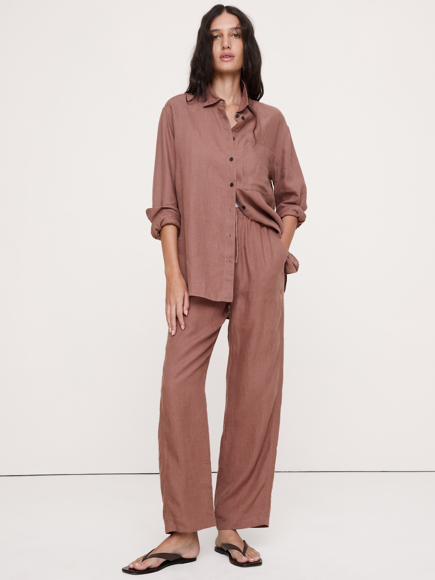Image number 6 showing, The Getaway Straight-Leg Pull-On Pant in Linen