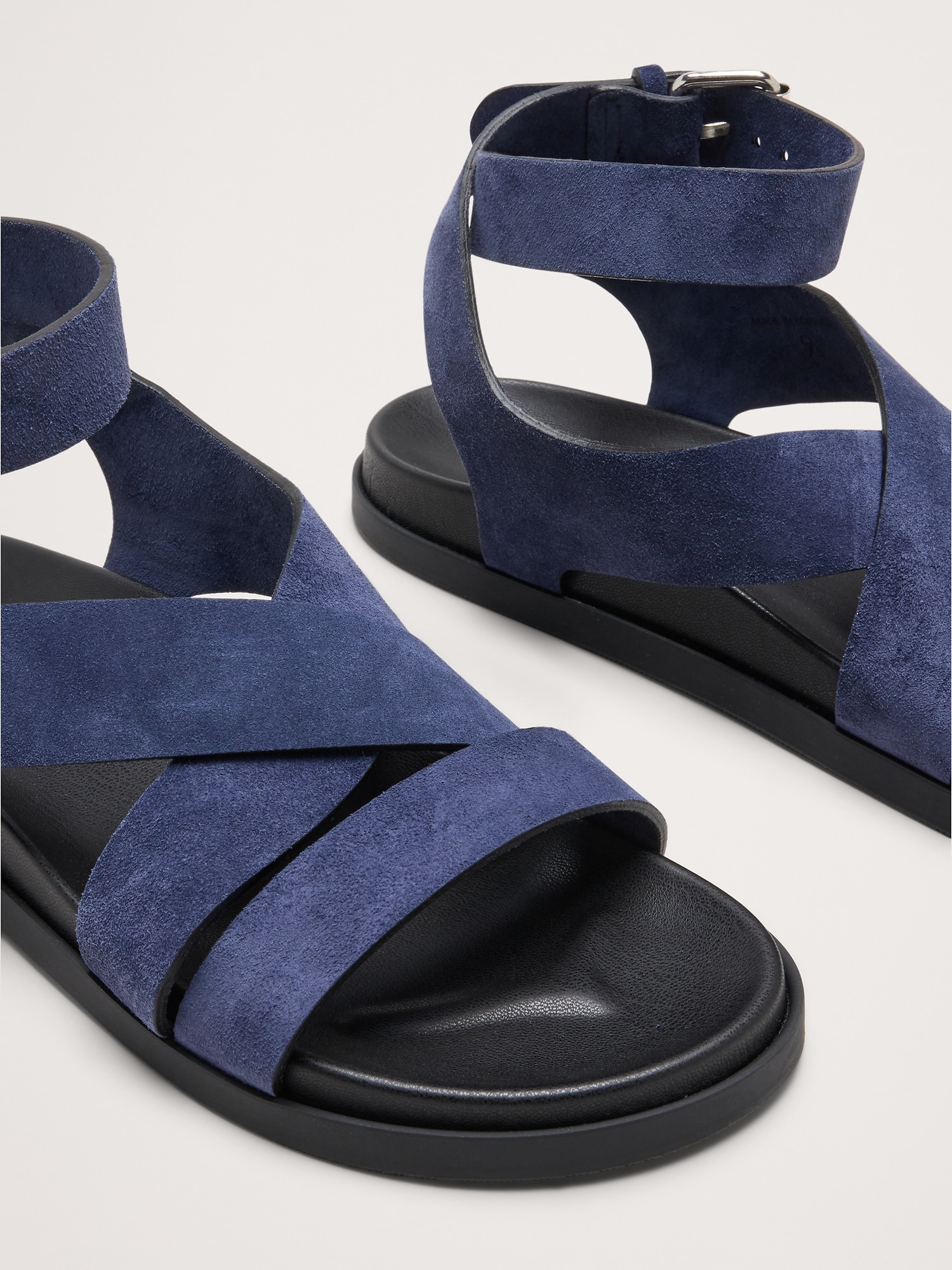 Image number 4 showing, Italian Suede Ankle-Strap Sandal