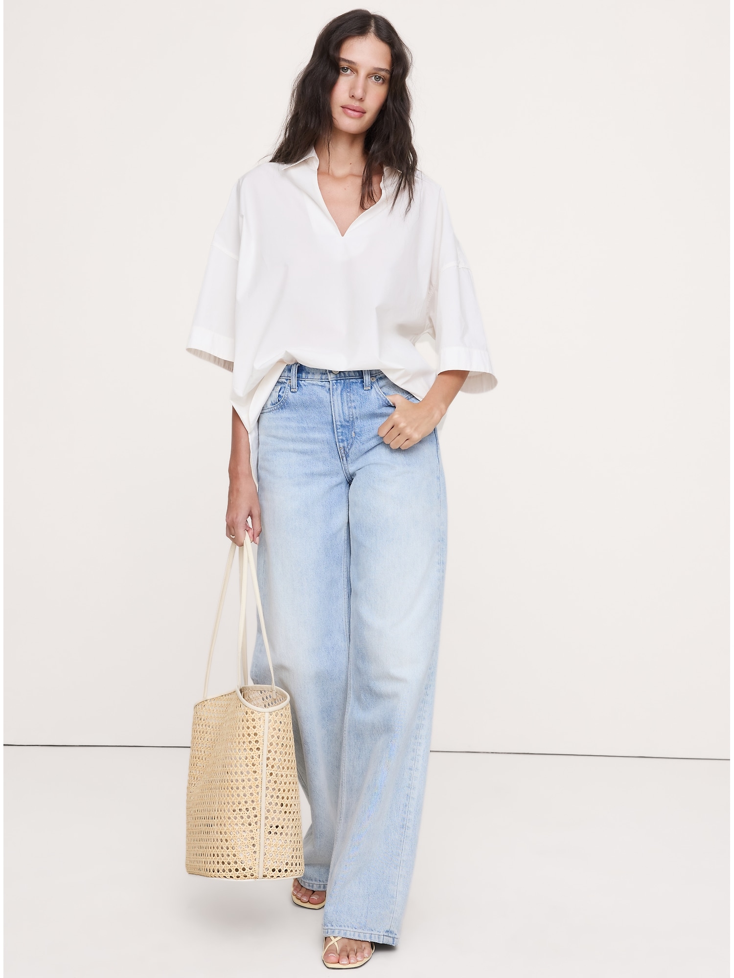 Image number 1 showing, Cotton Poplin Popover Tunic