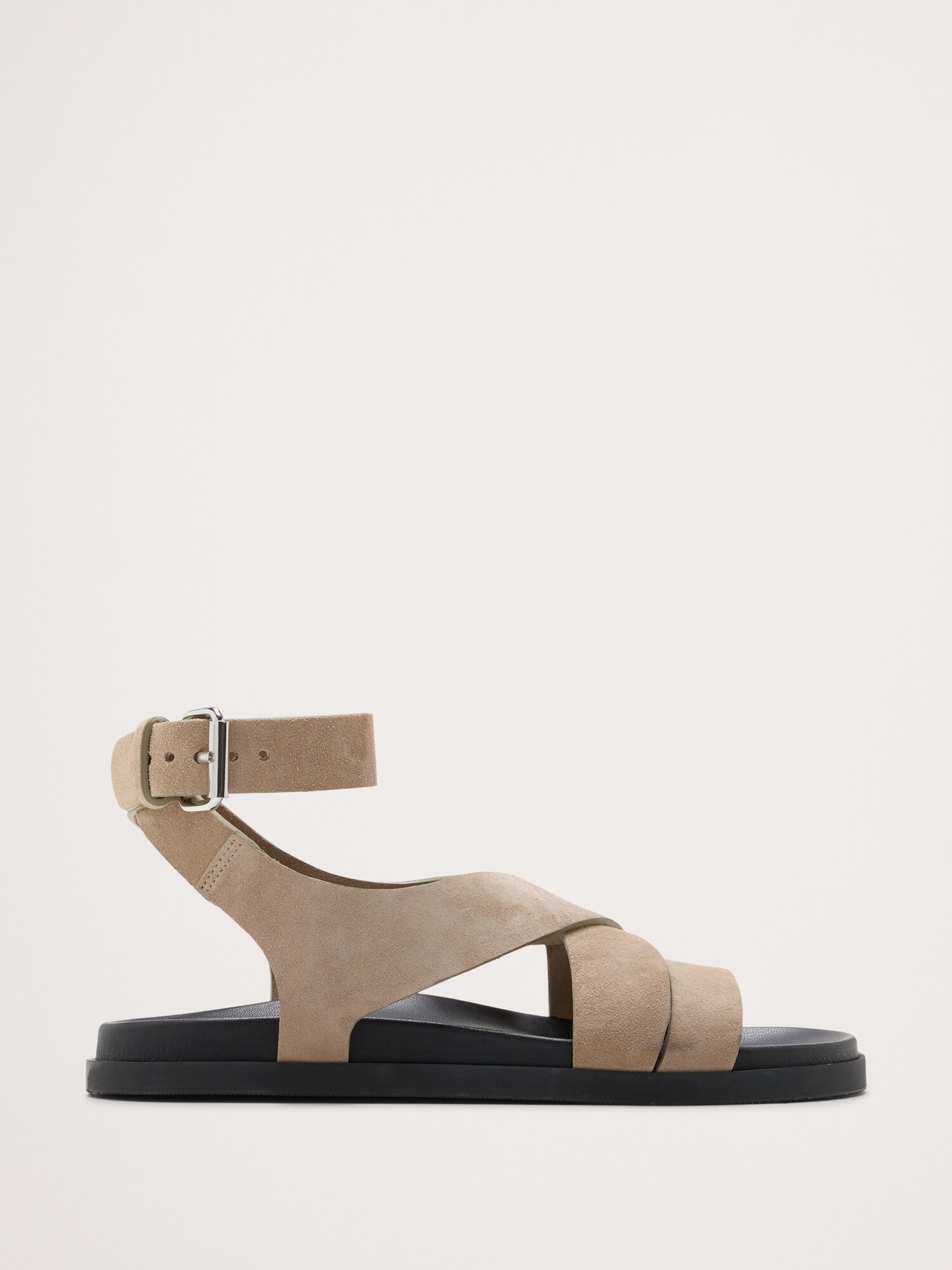 Image number 1 showing, Italian Suede Ankle-Strap Sandal