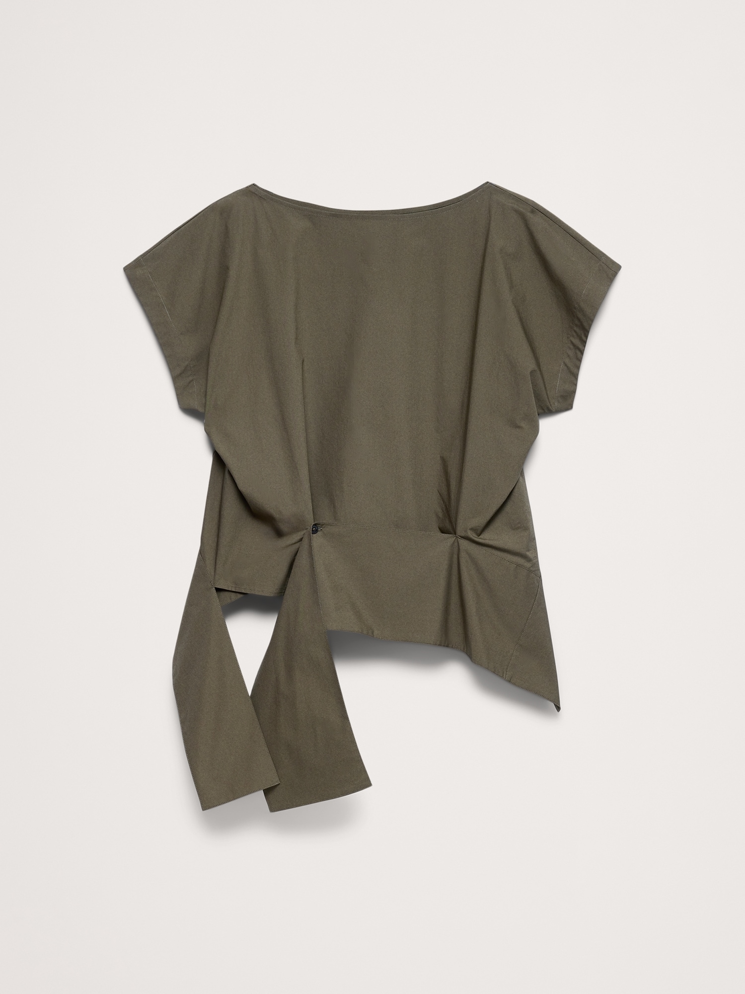 L'image numéro 7 présente Haut asymétrique à encolure bateau en popeline de coton