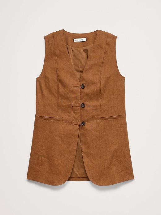 アパルトモン Linen Canvas Long Vest L'Appartement Linen Canvas