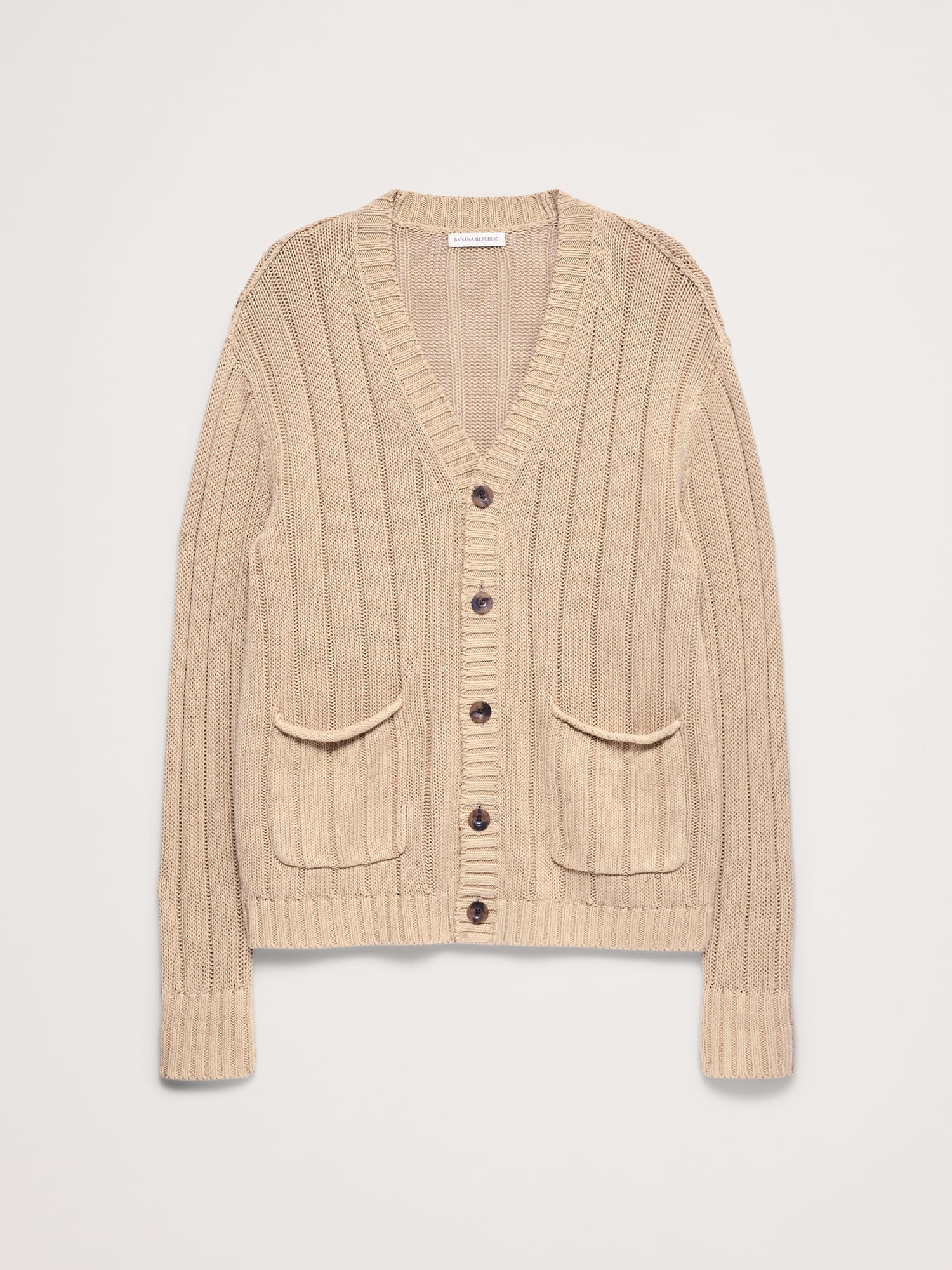 Image number 4 showing, Linen-Cotton Ribbed Cardigan