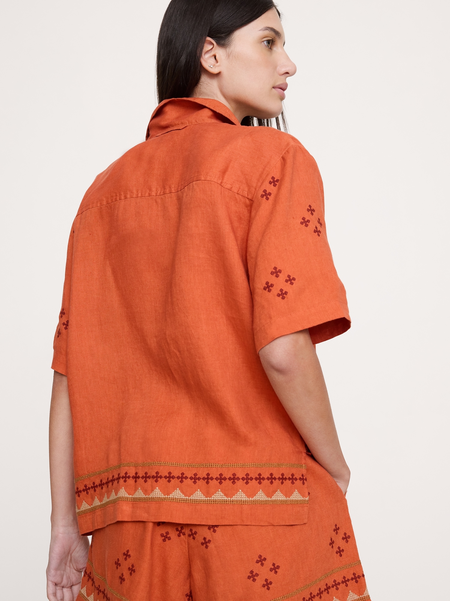 Image number 2 showing, Embroidered Linen Resort Shirt