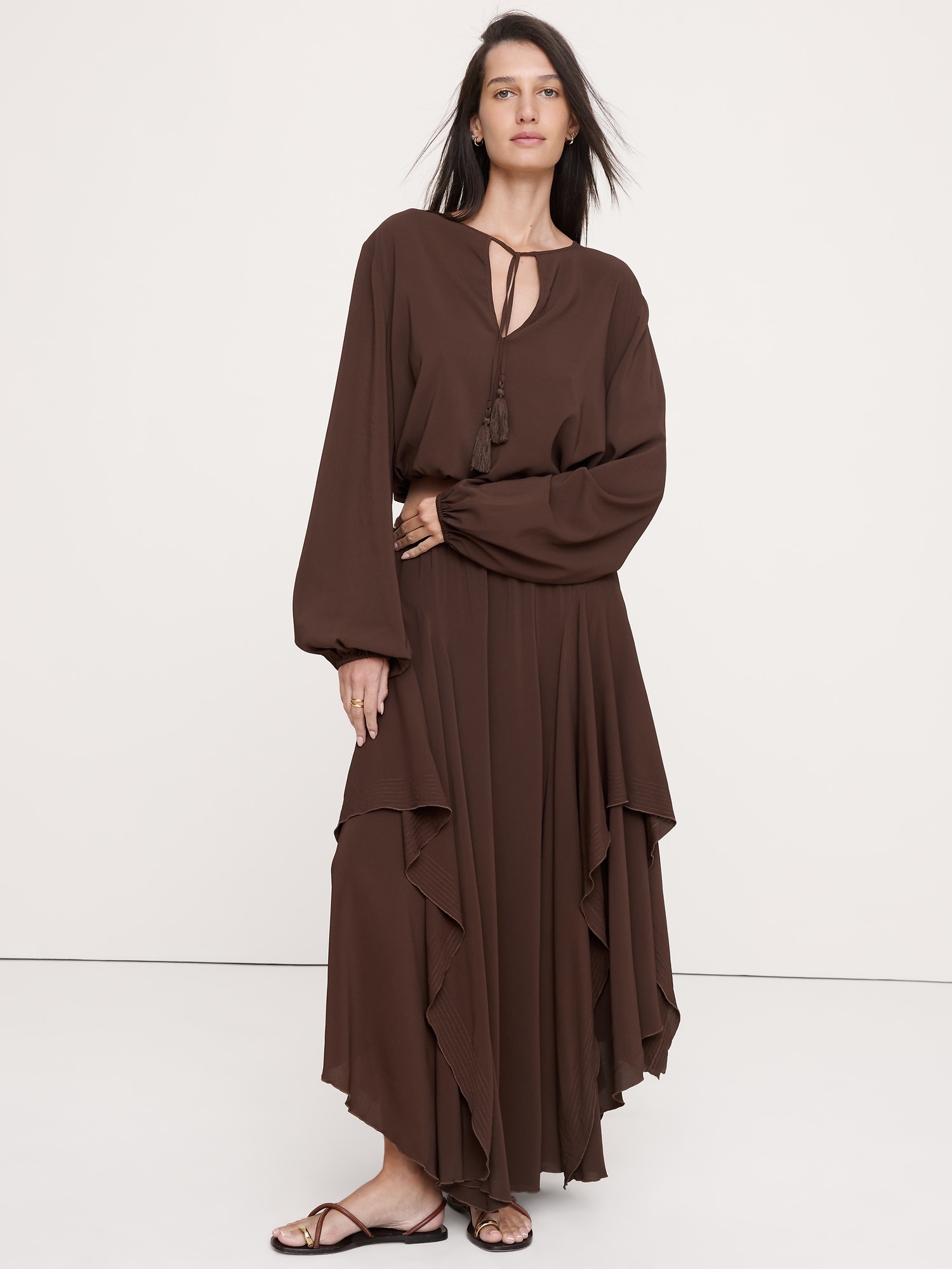 Image number 3 showing, Georgette Tie-Neck Blouse