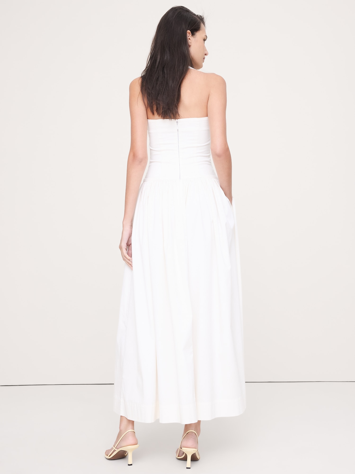 Image number 3 showing, Stretch-Cotton Halter Maxi Dress