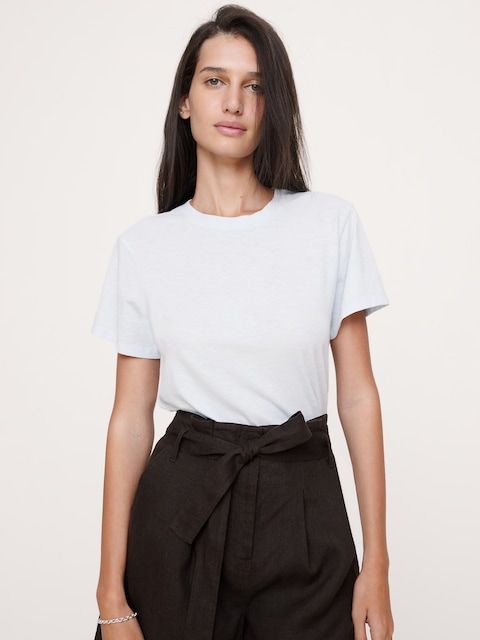 T-SHIRT RAS DU COU EN COTON FLAMMÉ