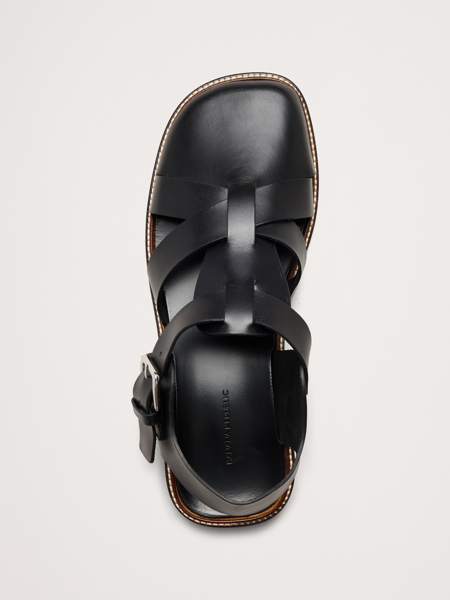 Image number 4 showing, Leather Closed-Toe Fisherman Sandal