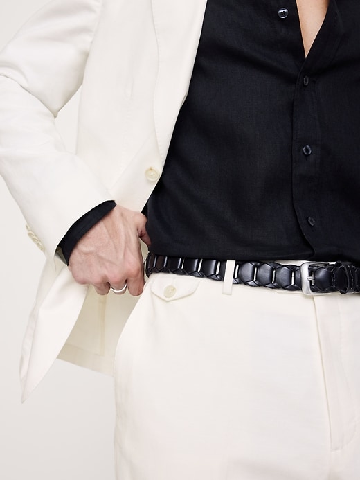 L'image numéro 4 présente Pantalon de complet en coton et lin d’Italie