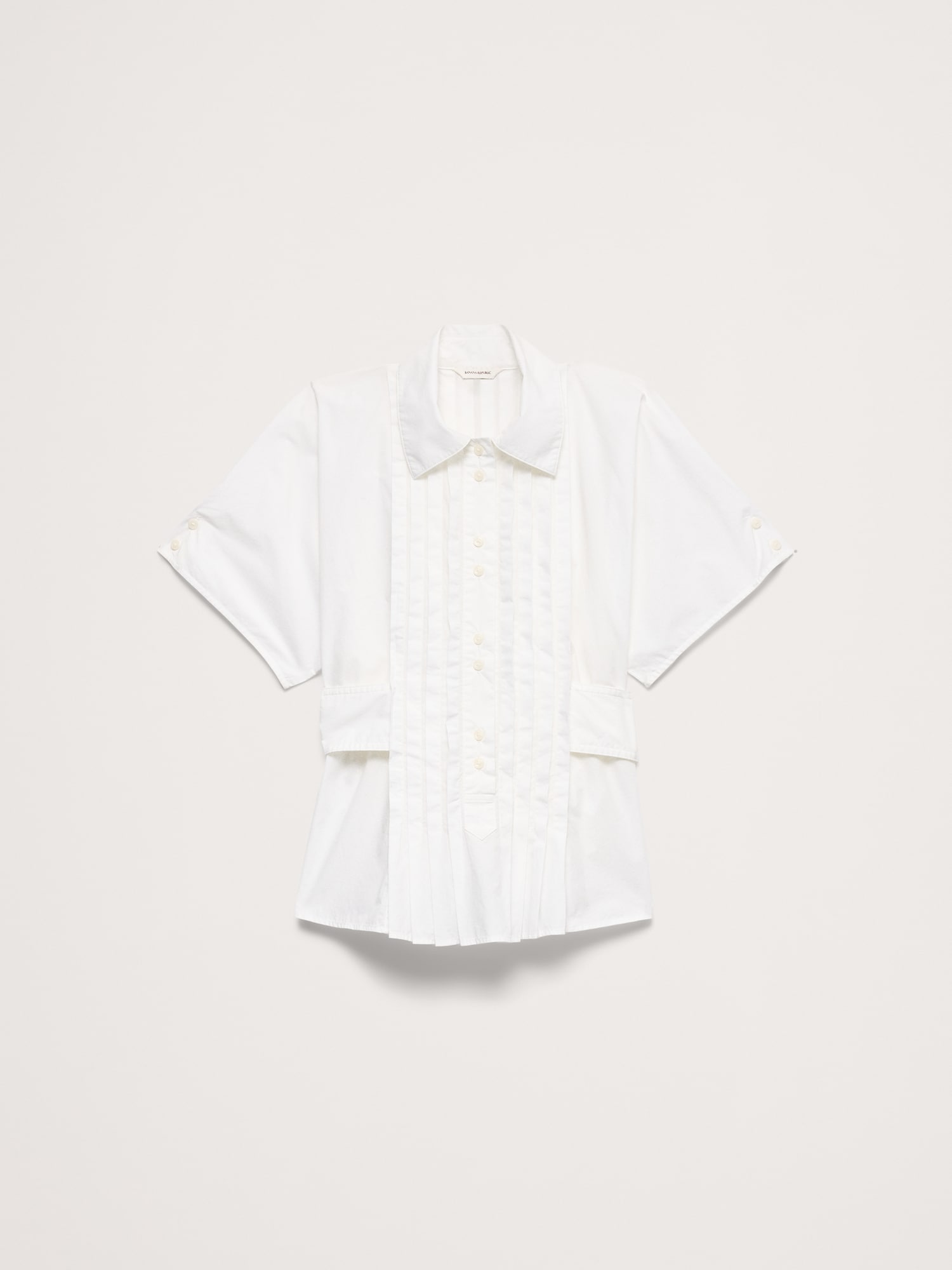 L'image numéro 4 présente Haut à plis en popeline de coton