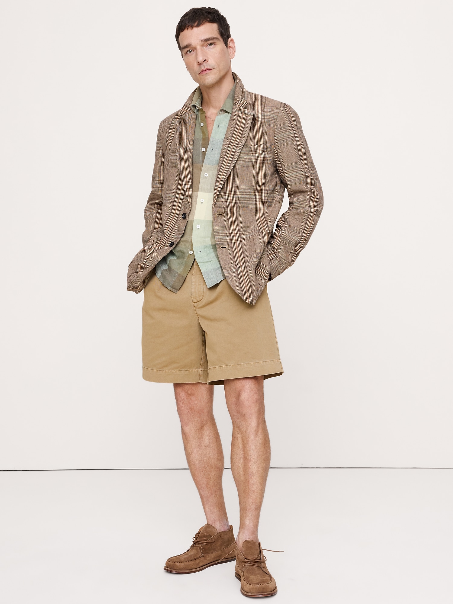 Image number 1 showing, Italian Plaid Cotton-Linen Blazer