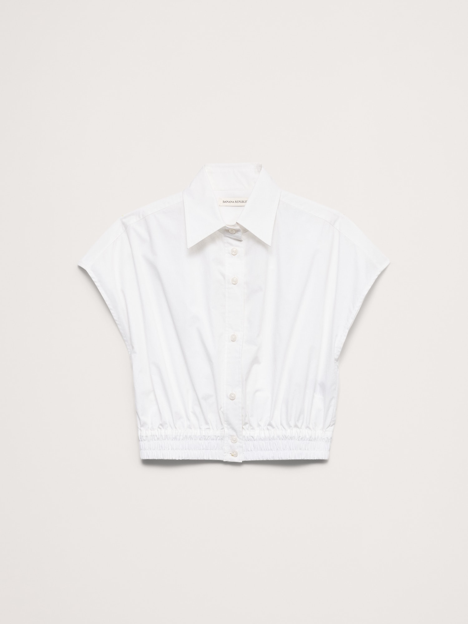 L'image numéro 7 présente Chemisier ultra-court en popeline de coton