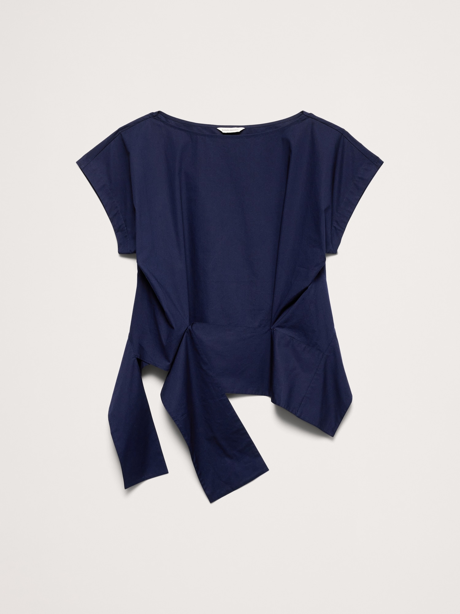 L'image numéro 4 présente Haut asymétrique à encolure bateau en popeline de coton